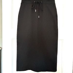 Nordstrom brand black tie waist pencil skirt. Super soft, with pockets. XS.
